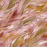 Floral rosette wallpaper with painted foliage pattern and pink background.