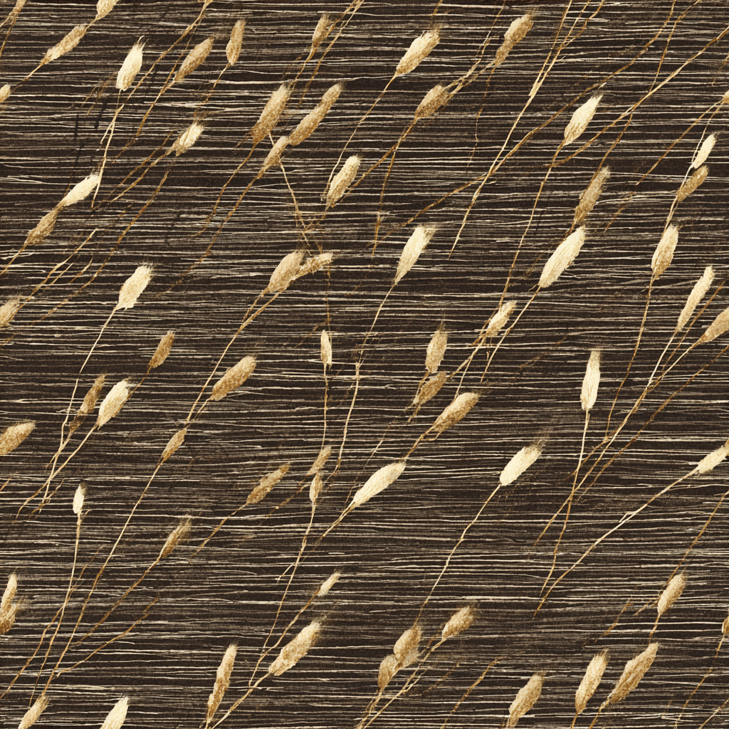 Brown wheat whiskers wallpaper with a subtle striped texture.