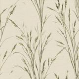 Neutral beige wallpaper with tall grass pattern.