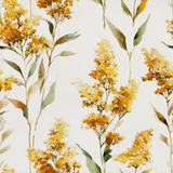 Goldenrod Whimsy Wallpaper with yellow floral pattern on textured white background.