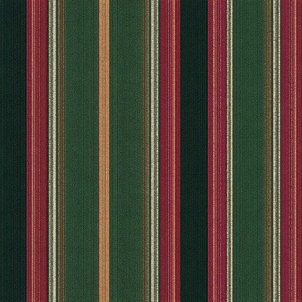 Striped Huntsman Canvas Wallpaper with pattern in red, green, brown, and white.