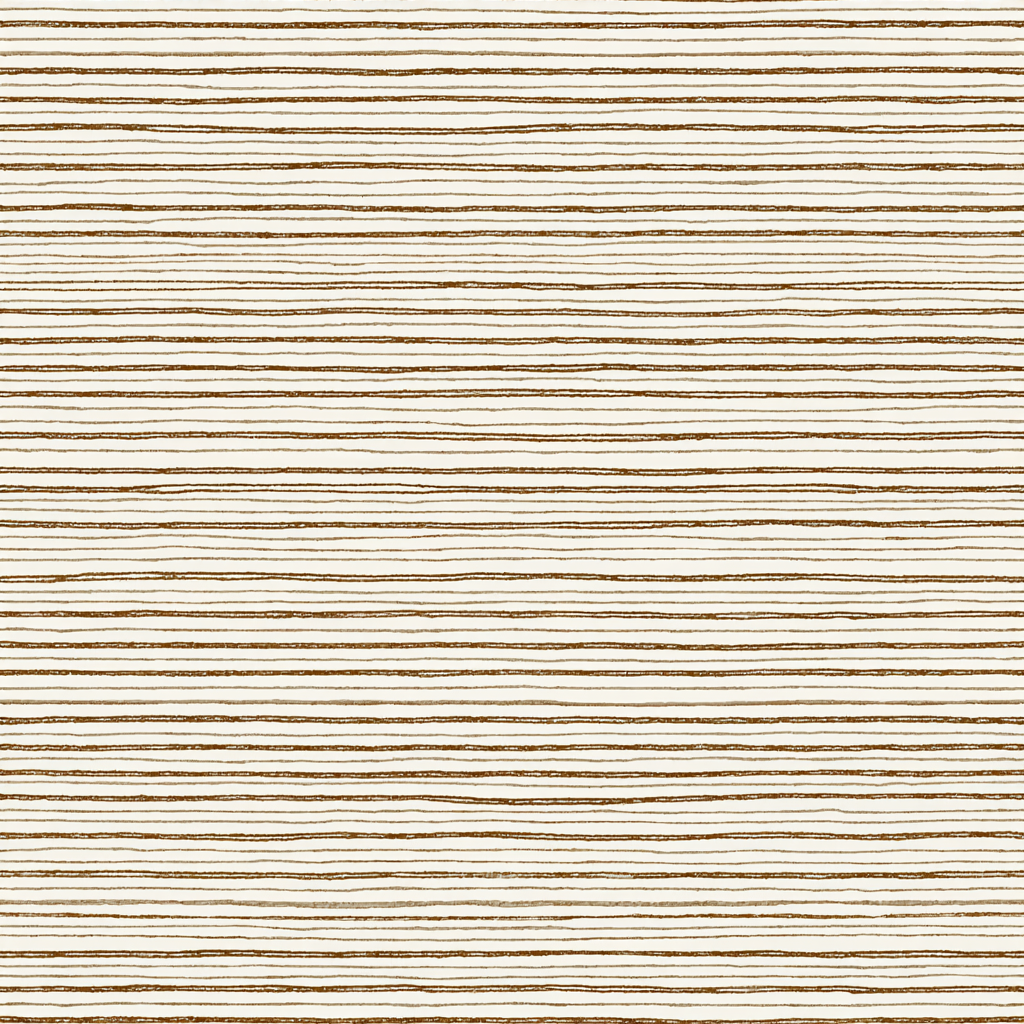 Ticking wallpaper with brown horizontal lines and textured look.