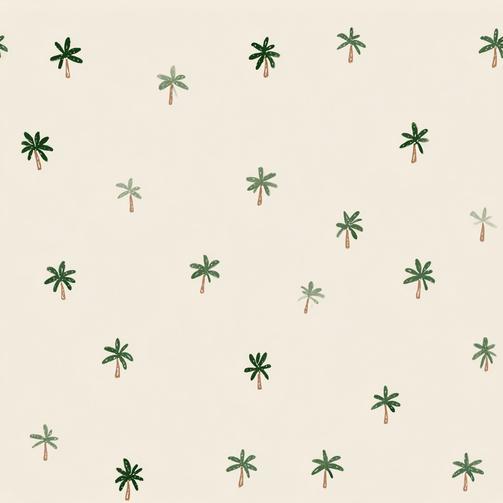 Palm Pop Parade Wallpaper with palm tree pattern on a neutral background.
