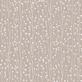 Floral sprigs wallpaper in neutral tones with an all-over botanical pattern.