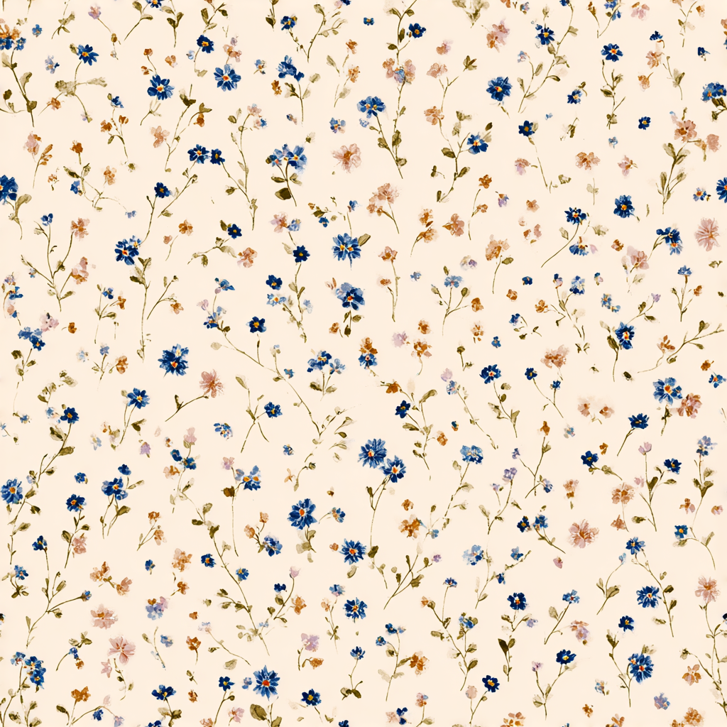Pressed Cornflower Letter Wallpaper