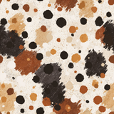 Hearth Blend Wallpaper with brown, tan, and black splattered spots over an off-white background.