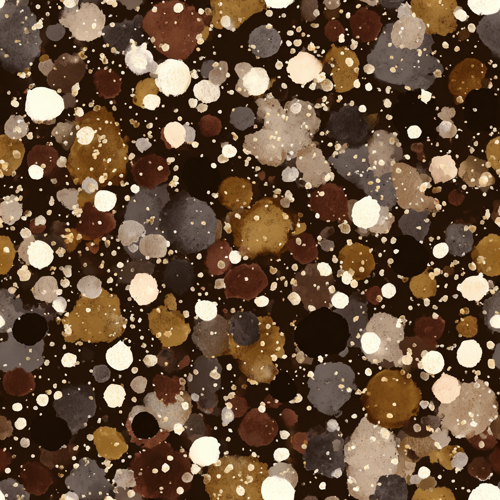 Brown Sienna Drip Wallpaper with watercolor splotches and tiny dots.