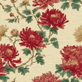 East Asian Bloom Wallpaper with a chrysanthemum floral pattern on a textured background.