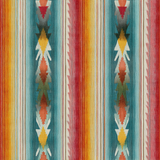 Rio Grande Stripe Wallpaper with multicolored stripes and chevron pattern details.