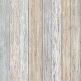 Boardwalk Whisper Wallpaper with wooden planks pattern, showing beige, grey, and white hues.