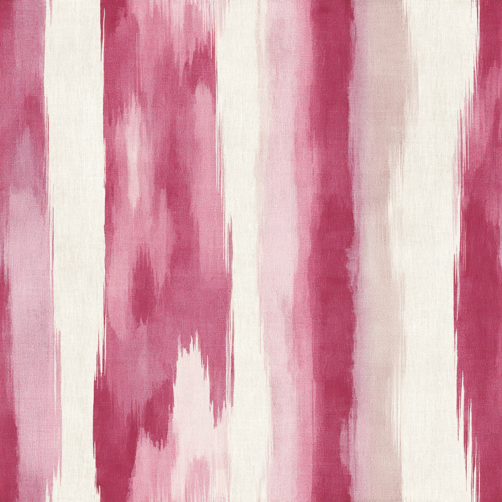 Crimson Veil wallpaper with vertical strokes by Crimson Veil, showing an ikat-like design and woven texture.