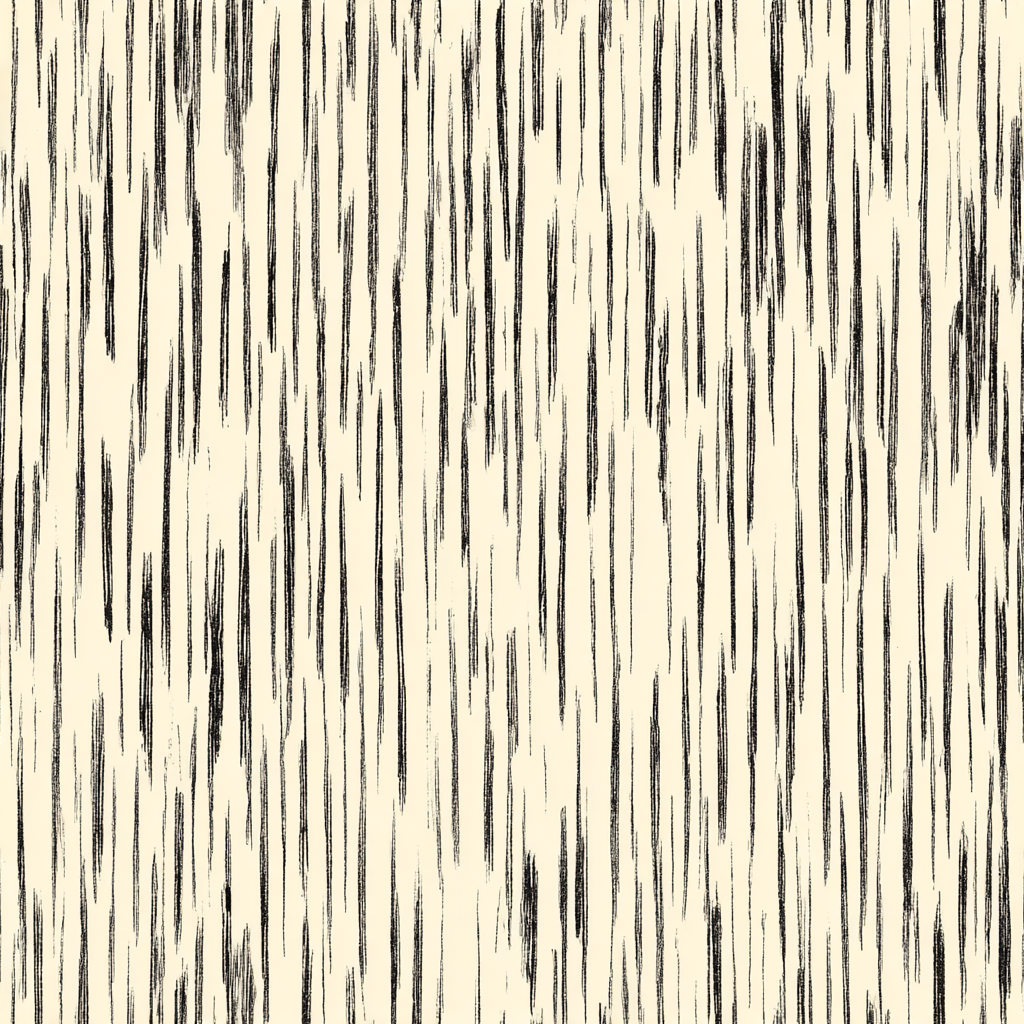 Neutral wallpaper with black wood grain etching pattern.