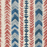 Nomad’s Chevron Chant Wallpaper with red, white, and blue tribal pattern.