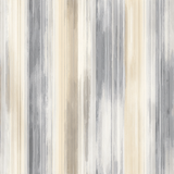 Gray and beige striped Sandswept Strata Wallpaper featuring an abstract watercolor pattern.