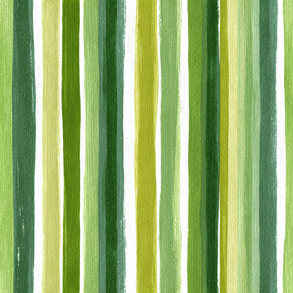 Green striped wallpaper with watercolor effect and visible paper texture.
