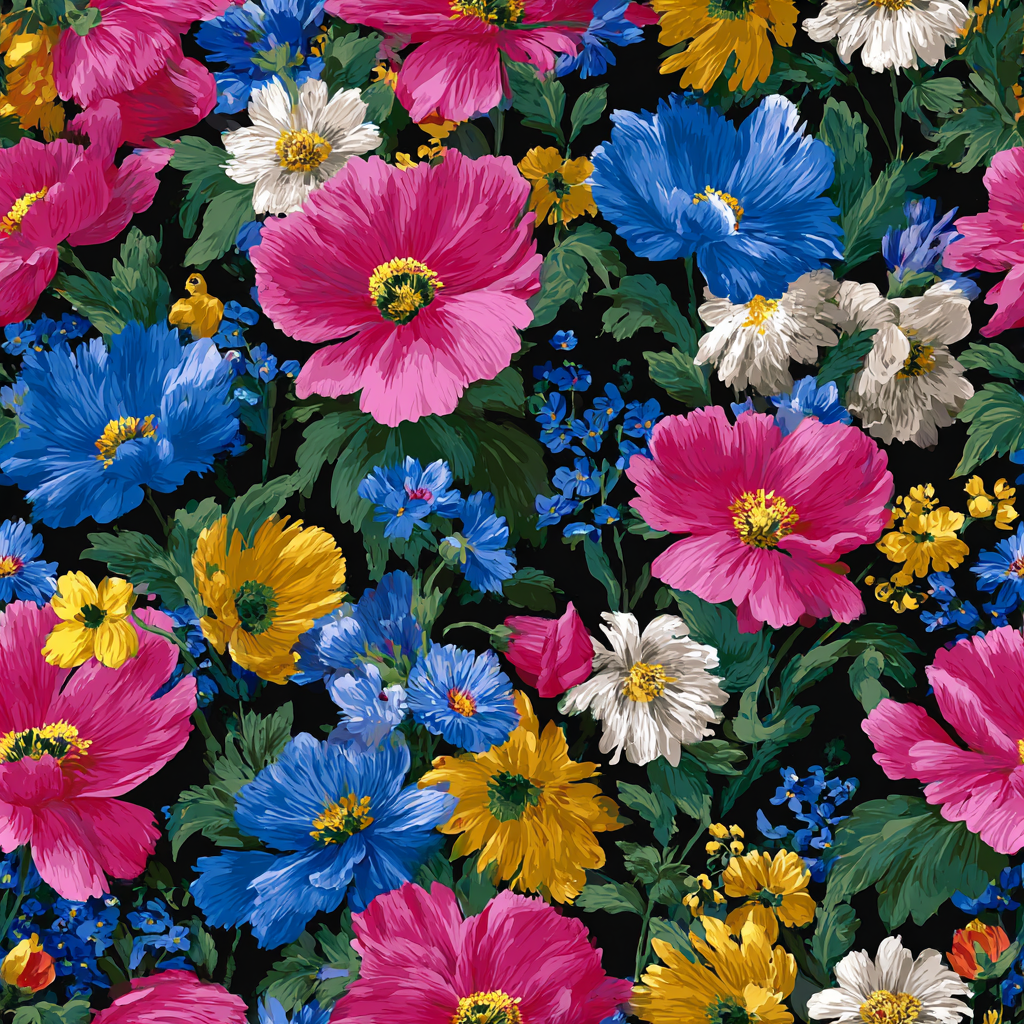 Midnight Petal Riot Wallpaper