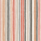 Vertical striped wallpaper with pink, gray, and beige stripes, from Dune Thread.