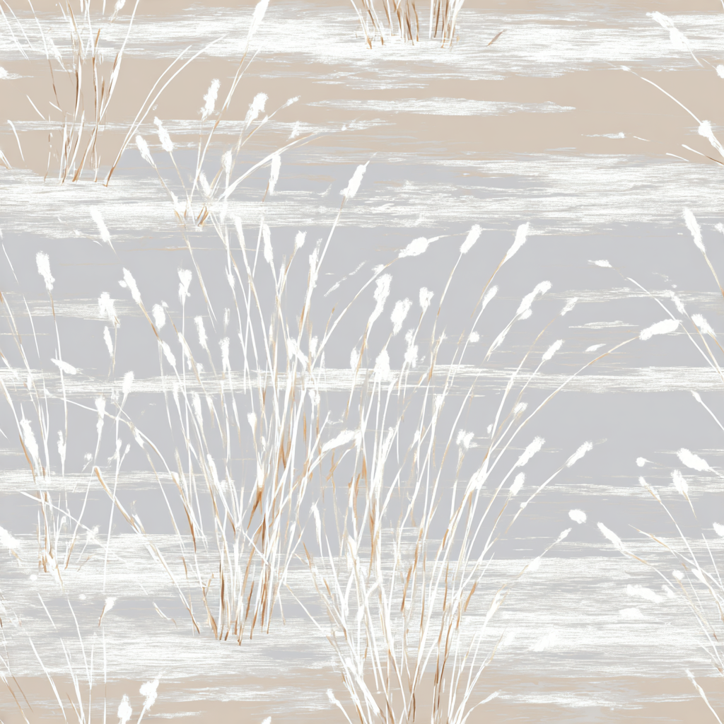 Neutral wallpaper with grass design, with horizontal brushstroke texture.