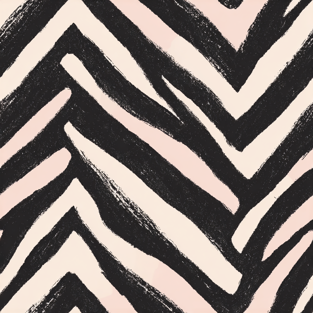 Black and beige wallpaper with zebra stripe design.
