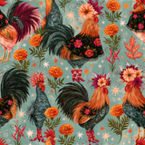 Madame Colette’s Roosters Wallpaper