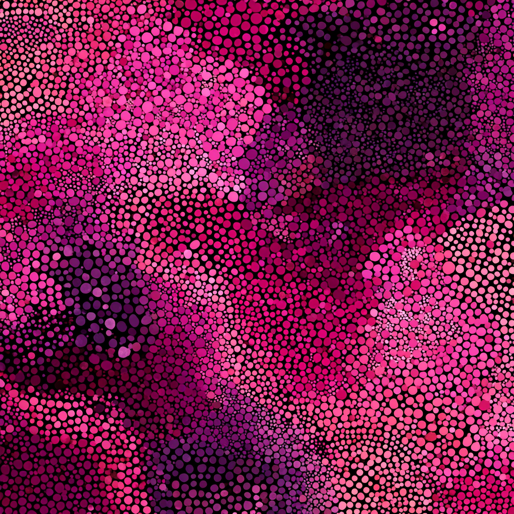 Pink garnet nebula wallpaper with an abstract dotted pattern in varying shades.