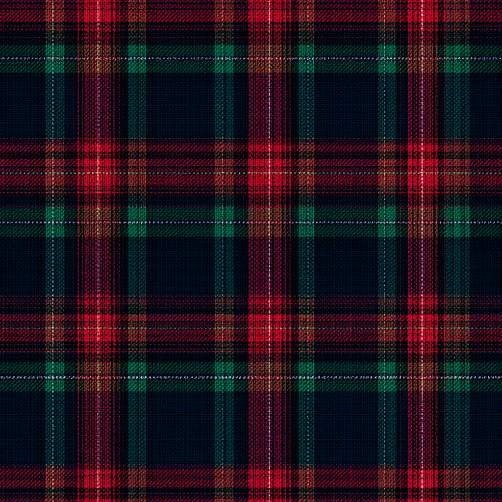 Tartan wallpaper featuring red, green, and navy plaid pattern.