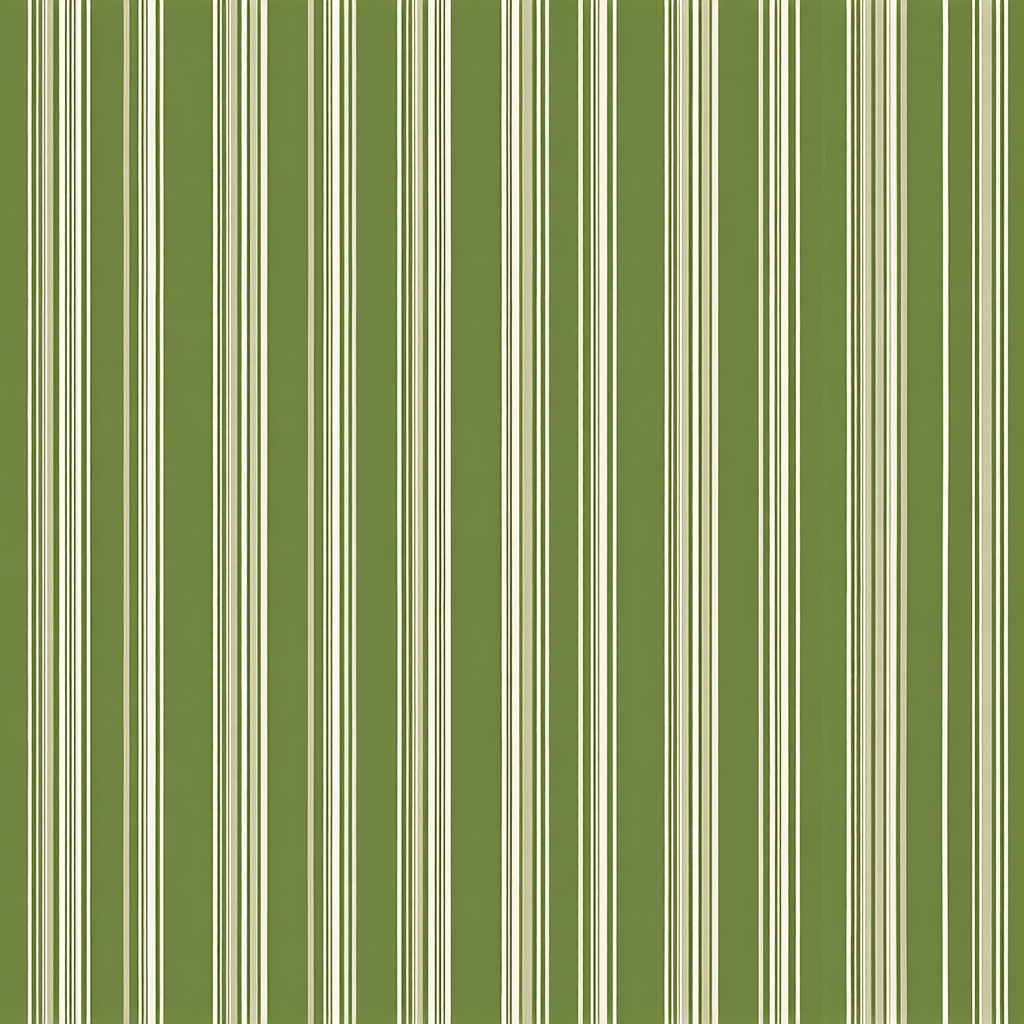 Striped wallpaper with a green color scheme and white pinstripes.