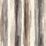 Vertical striped greige wallpaper with cascade pattern, brushstroke texture.