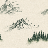 Alpine Vista Sketch Wallpaper