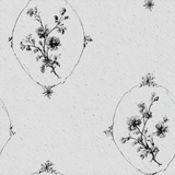 Botanica wallpaper with floral medallions, patterned texture.