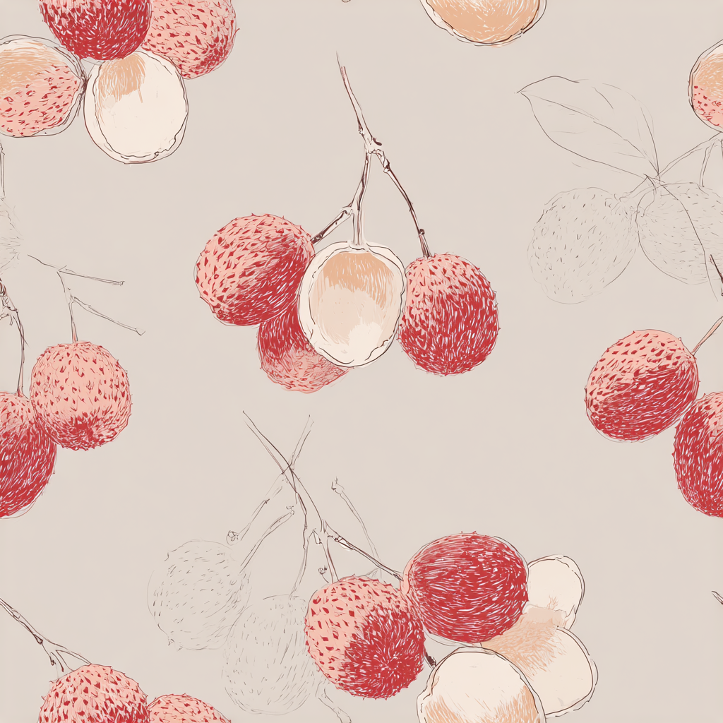 Blush Lychee Sketch Wallpaper