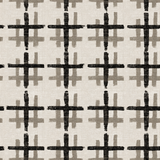 Inkwoven grid wallpaper with black and grey crossed brushstroke design.