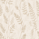 Cream-colored Whisper Fern Wallpaper with leaf pattern.