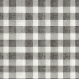 Gray and white checked wallpaper with woven texture.