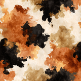 Abstract painted wallpaper with black, brown, and beige watercolor splotches.