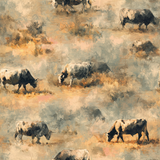 Cattle-themed wallpaper with a brushstroke painting effect.