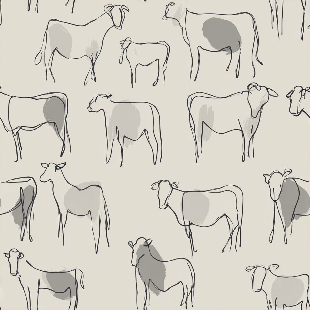 Line Herd Wallpaper with an animal pattern on a beige background.