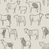 Line Herd Wallpaper with an animal pattern on a beige background.