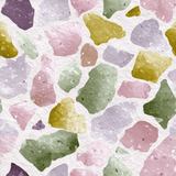 Garden mosaic wallpaper with pastel colored stone pattern.
