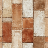 Siena Brick Wallpaper with vertical rectangular brick pattern and multiple color variations.
