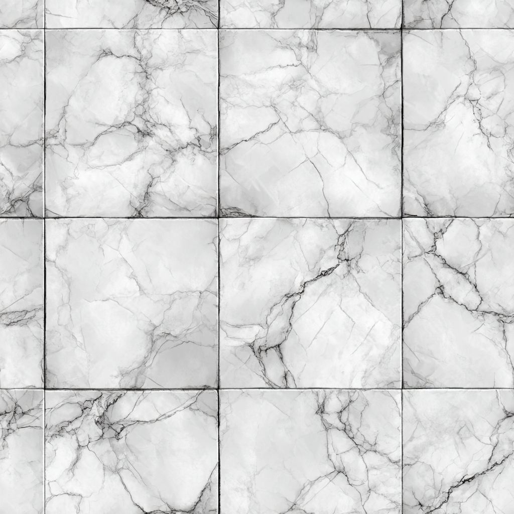 Carrara square wallpaper with marble pattern, showcasing shades of white and gray.