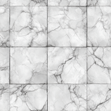Carrara square wallpaper with marble pattern, showcasing shades of white and gray.