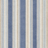 Blueberry Grainstripe wallpaper with vertical stripes in various shades of blue and tan.